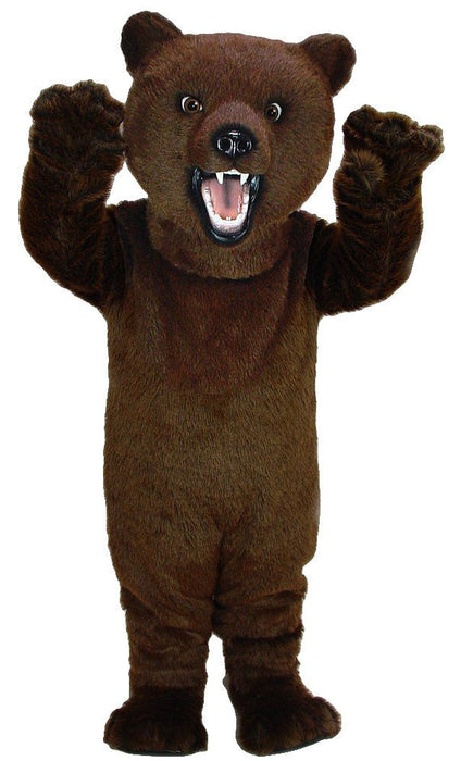 Fierce Grizzly Bear Mascot Costume 21031 for events, professional quality with customizable colors.