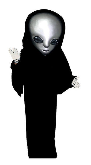 Grey Alien Mascot Costume T0276 for events, lightweight and durable Thermo-lite material, professional quality with customizable colors.
