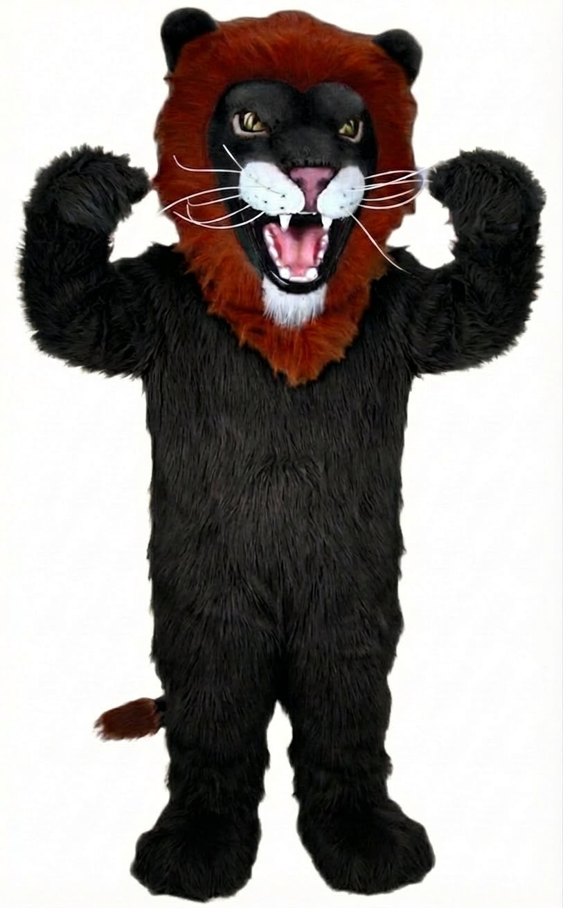 African Lion Mascot - Long fur / Black mascot costume
