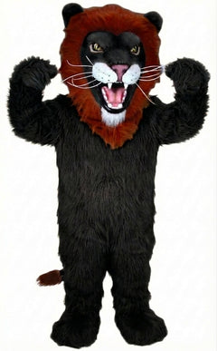 African Lion Mascot - Long fur / Black mascot costume