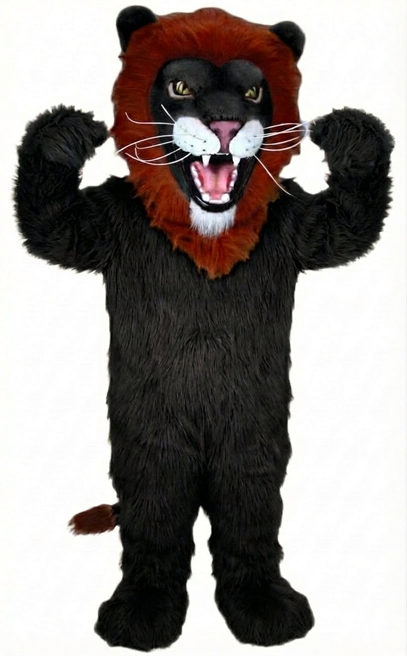 African Lion Mascot - Long fur / Black mascot costume