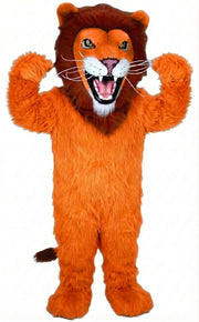 African Lion Mascot - Long fur / Bright Orange mascot costume