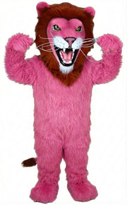 African Lion Mascot - Long fur / Bright Pink mascot costume