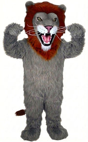 African Lion Mascot - Long fur / Grey mascot costume