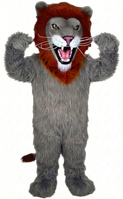 African Lion Mascot - Long fur / Grey mascot costume