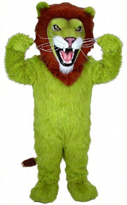 African Lion Mascot - Long fur / Lime mascot costume