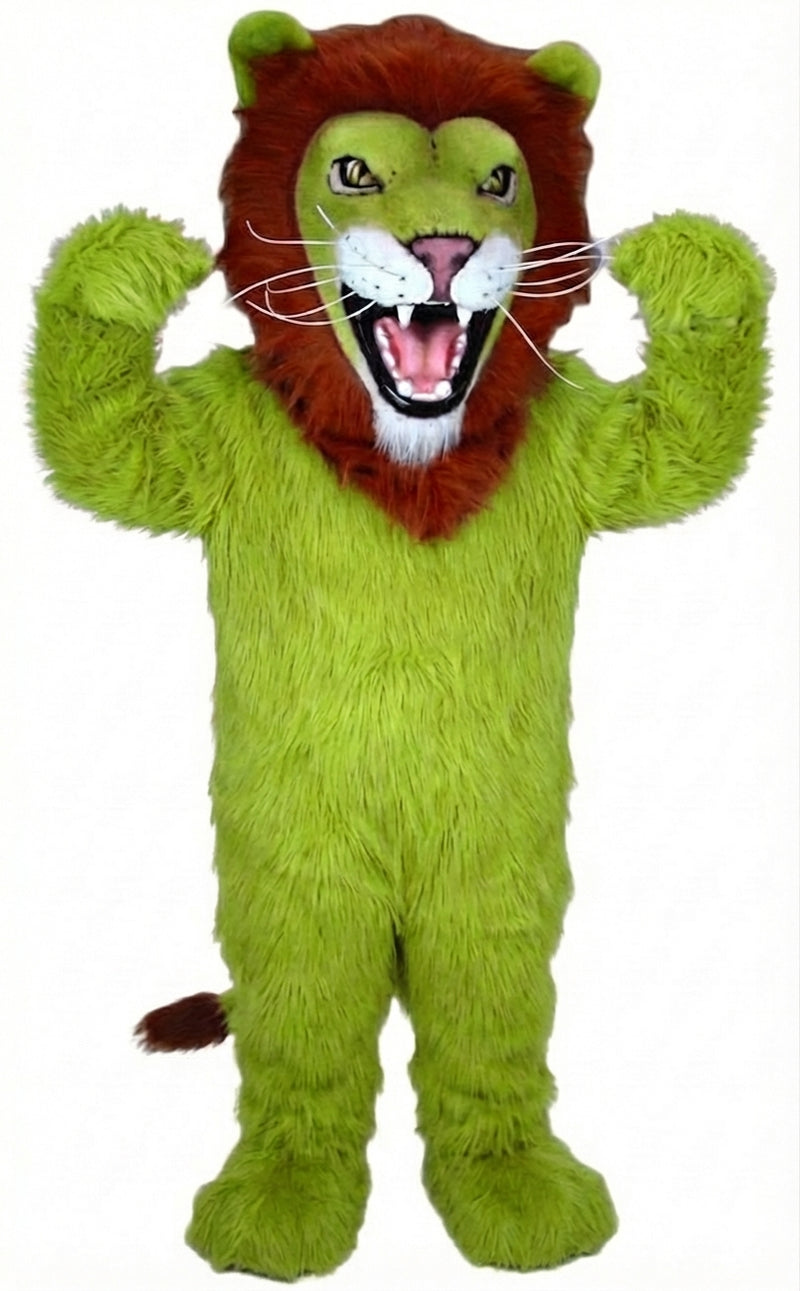 African Lion Mascot - Long fur / Lime mascot costume