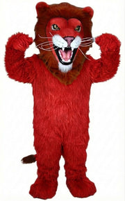 African Lion Mascot - Long fur / Red mascot costume