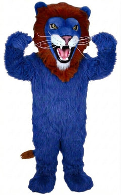 African Lion Mascot - Long fur / Royal Blue mascot costume