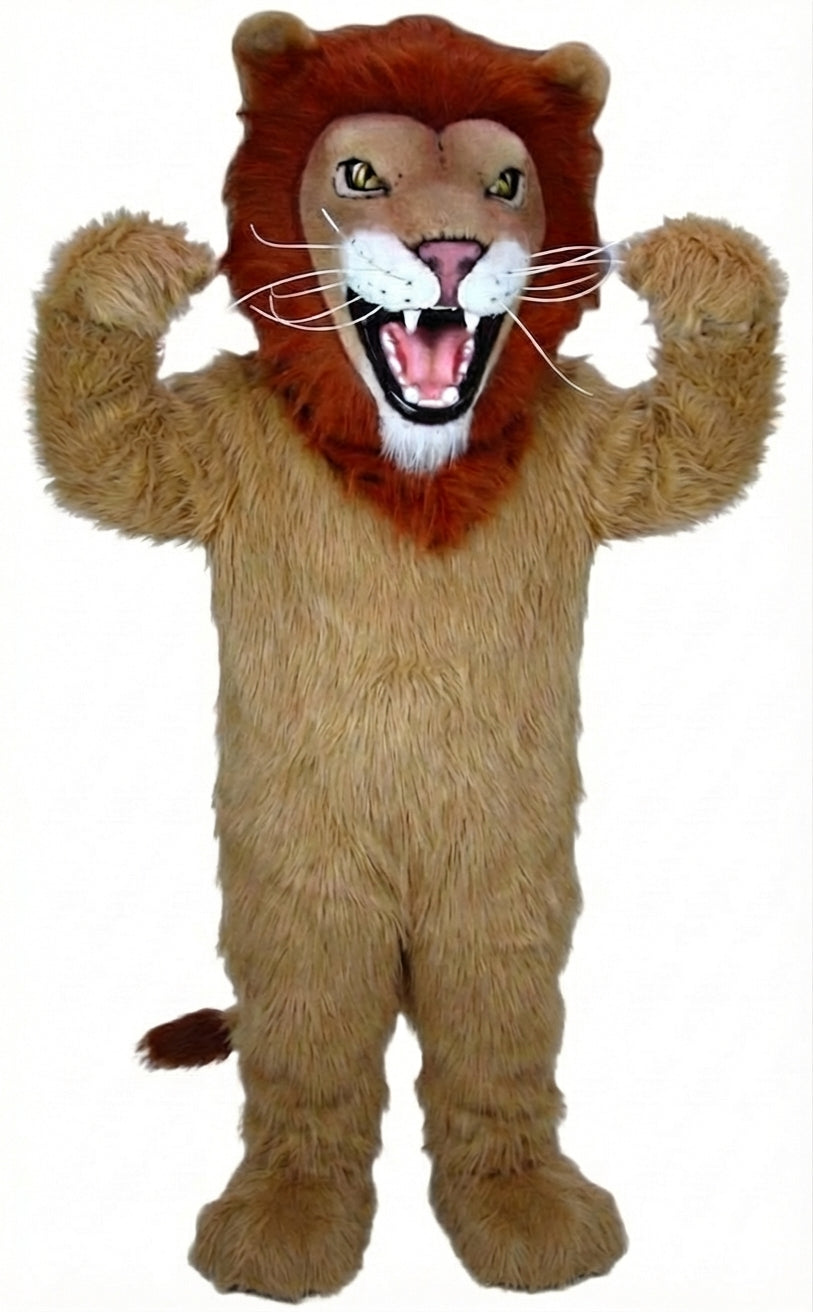 African Lion Mascot - Long fur / Tan mascot costume