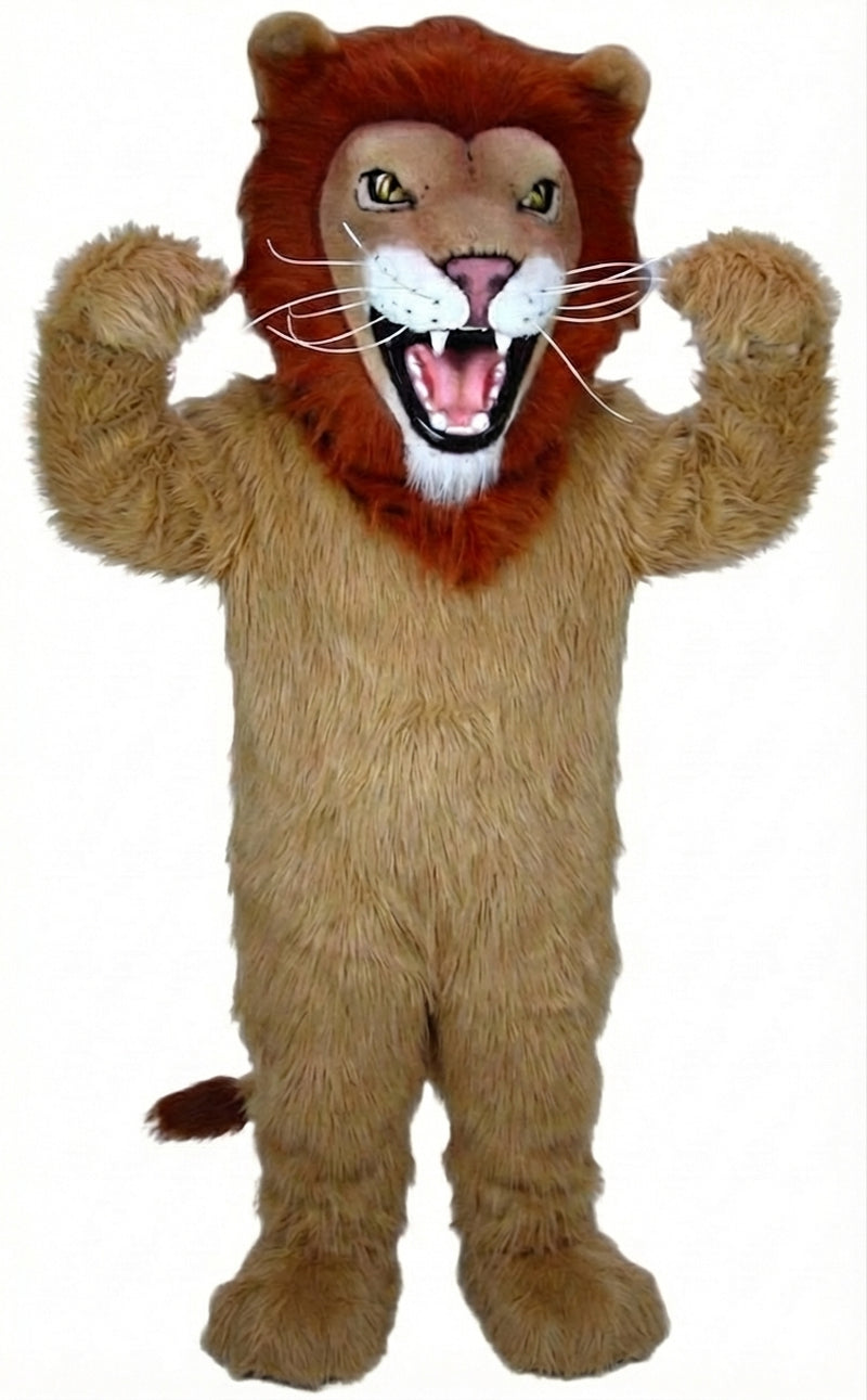 African Lion Mascot - Long fur / Tan mascot costume