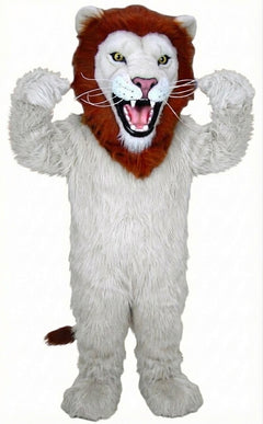African Lion Mascot - Long fur / White mascot costume