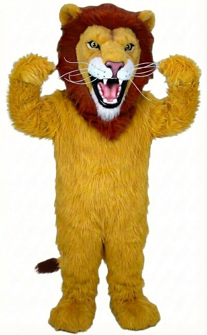 African Lion Mascot - Long fur / Yellow mascot costume