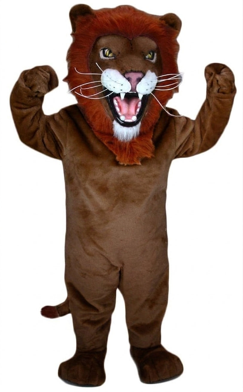 African Lion Mascot - Short fur / Chocolate Brown mascot costume