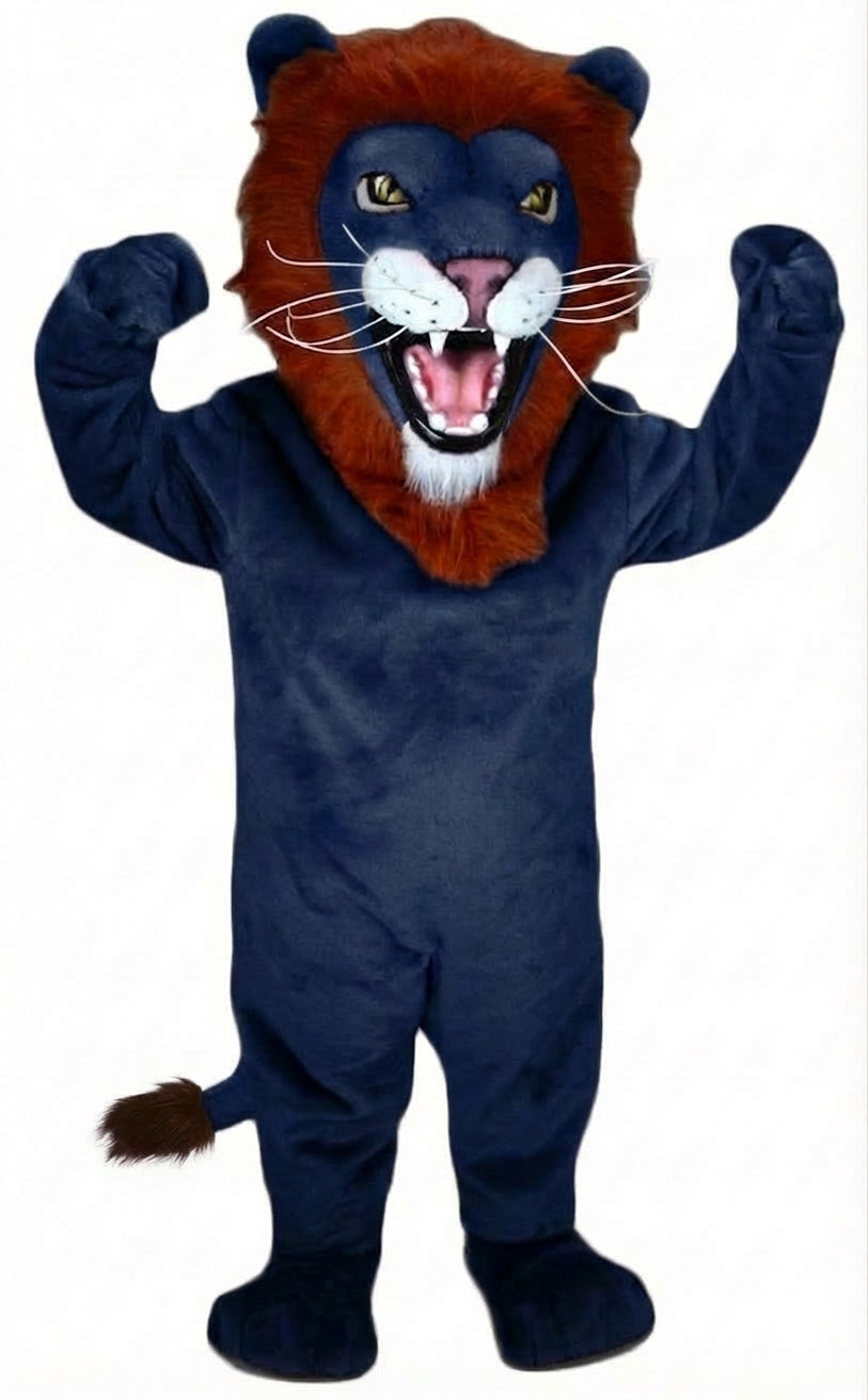 African Lion Mascot - Short fur / Navy Blue mascot costume