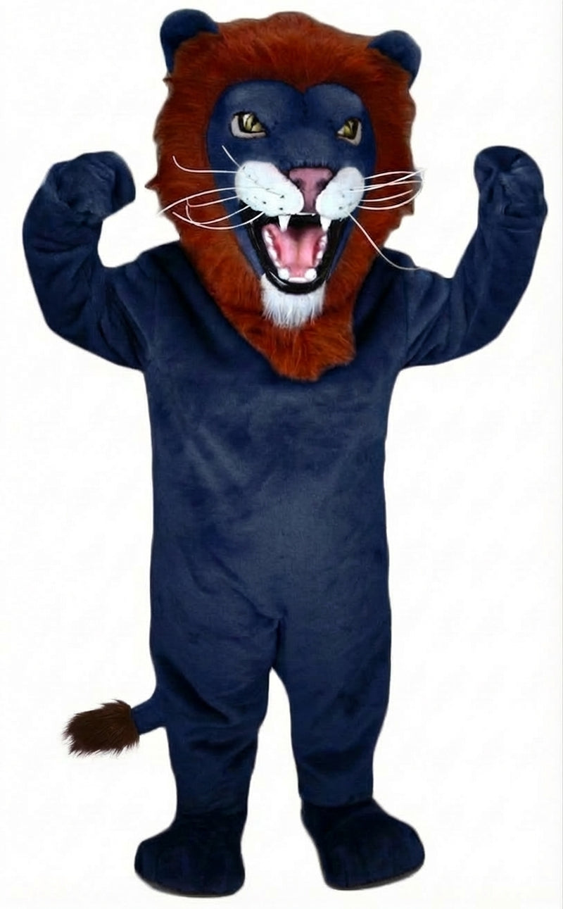 African Lion Mascot - Short fur / Navy Blue mascot costume