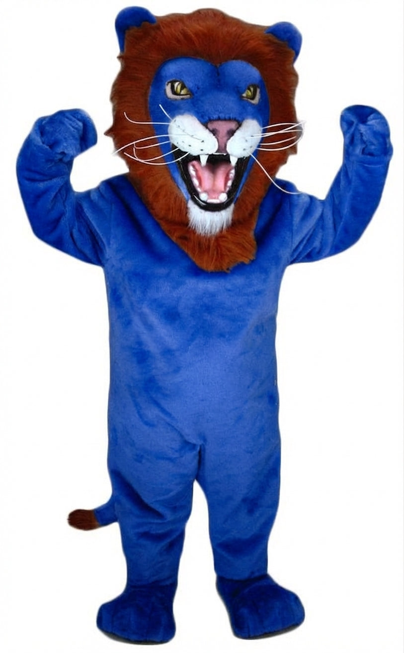African Lion Mascot - Short fur / Royal blue mascot costume