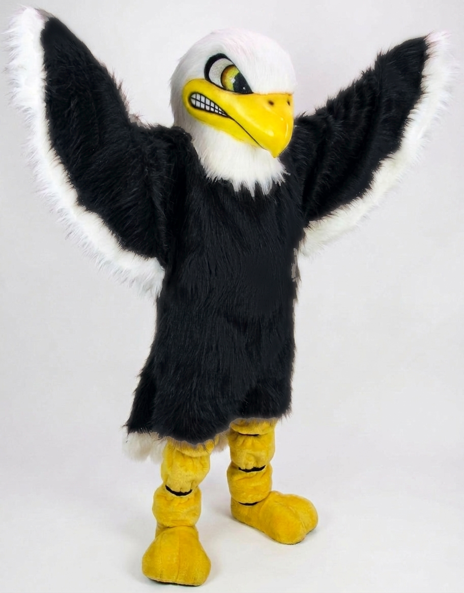 Bald Eagle Mascot - Long fur / Black mascot costume