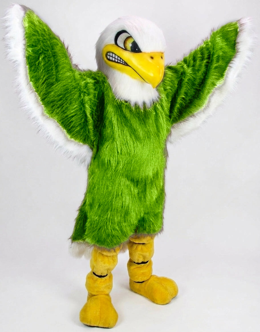 Bald Eagle Mascot - Long fur / Lime mascot costume