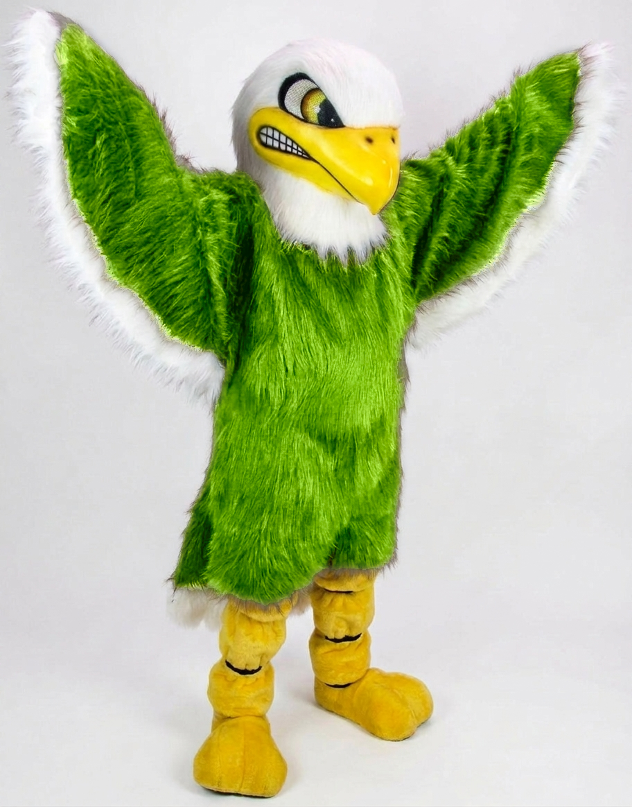 Bald Eagle Mascot - Long fur / Lime mascot costume