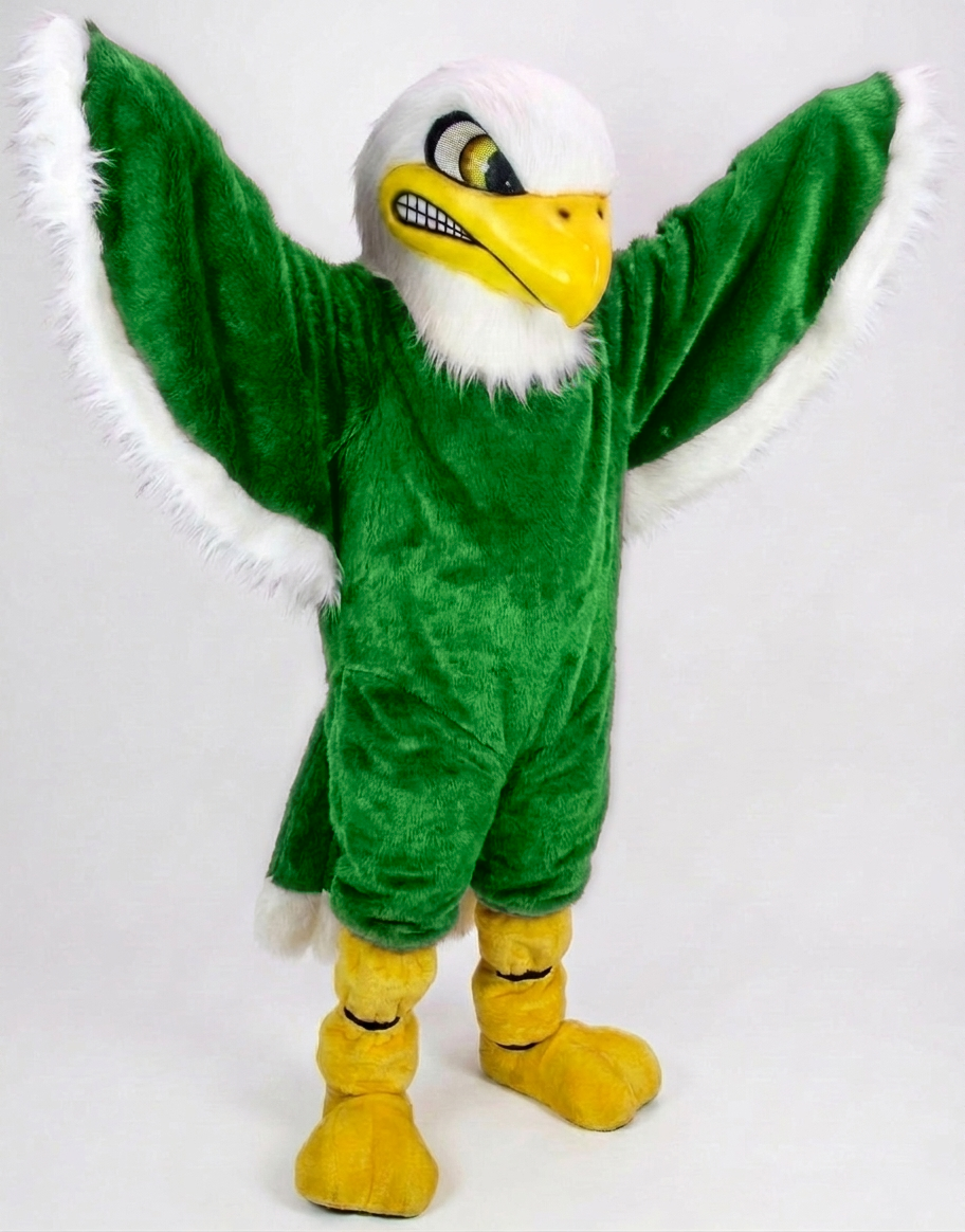 Bald Eagle Mascot - Short fur / Green mascot costume