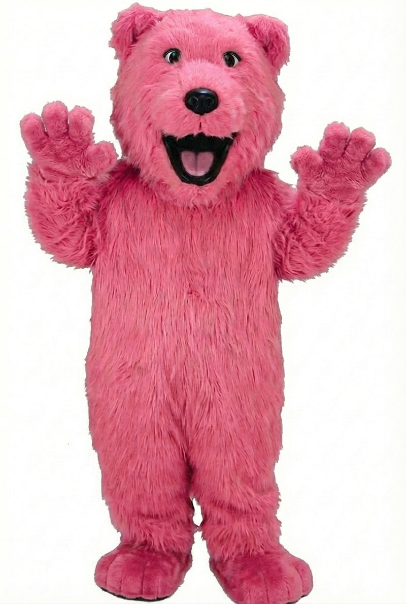 Bear Mascot - Long fur / Bright Pink mascot costume