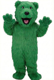 Bear Mascot - Long fur / Green mascot costume