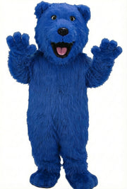 Bear Mascot - Long fur / Royal Blue mascot costume