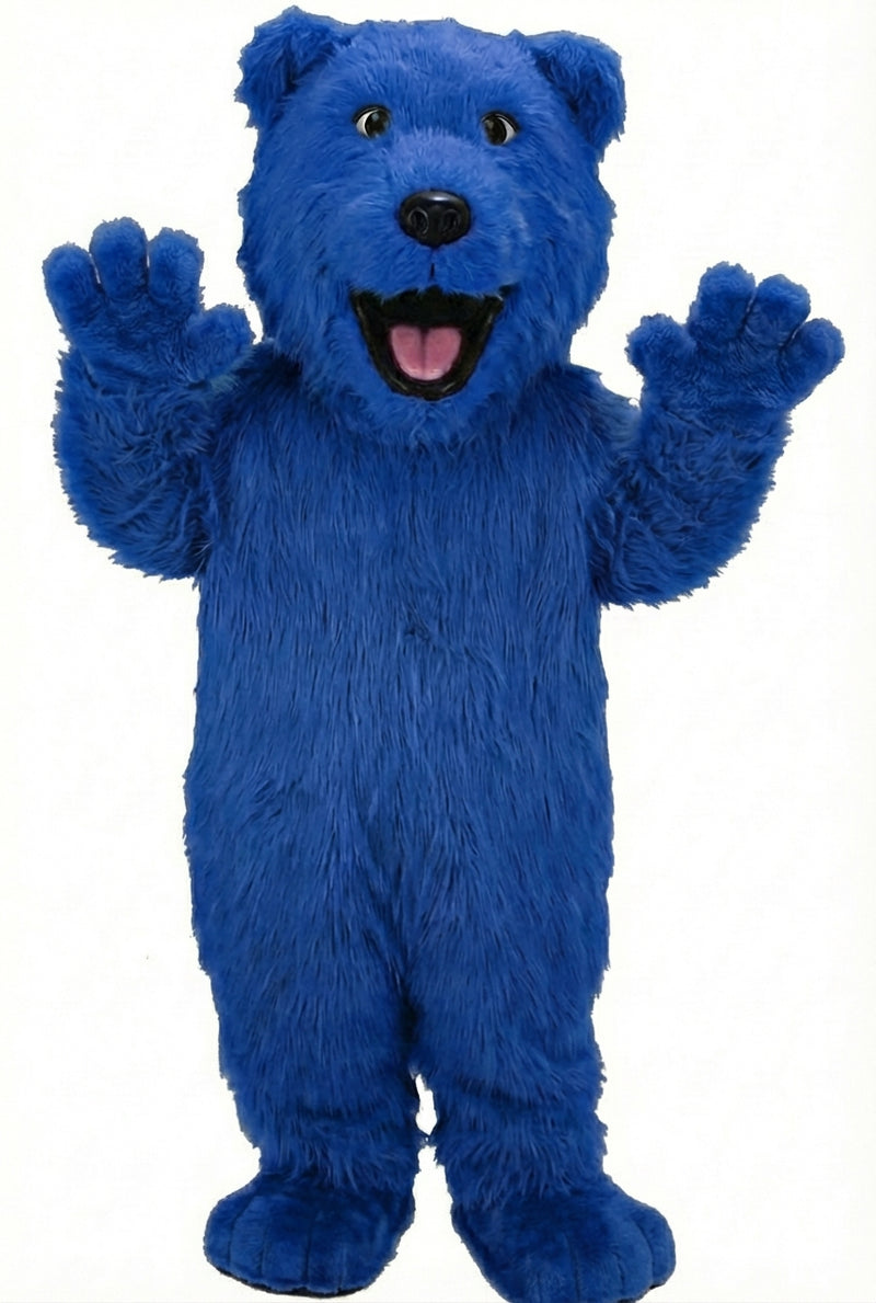 Bear Mascot - Long fur / Royal Blue mascot costume