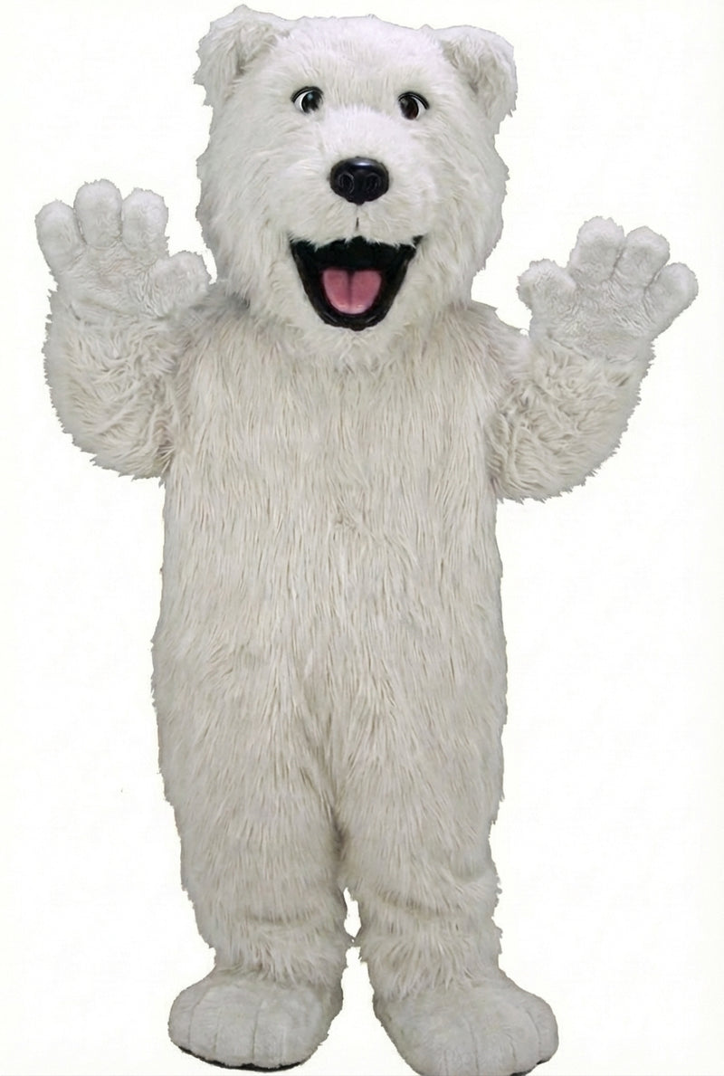Bear Mascot - Long fur / White mascot costume