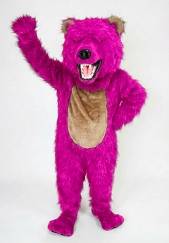 Bearcat Mascot (Polyfoam) - long fur Bright Pink