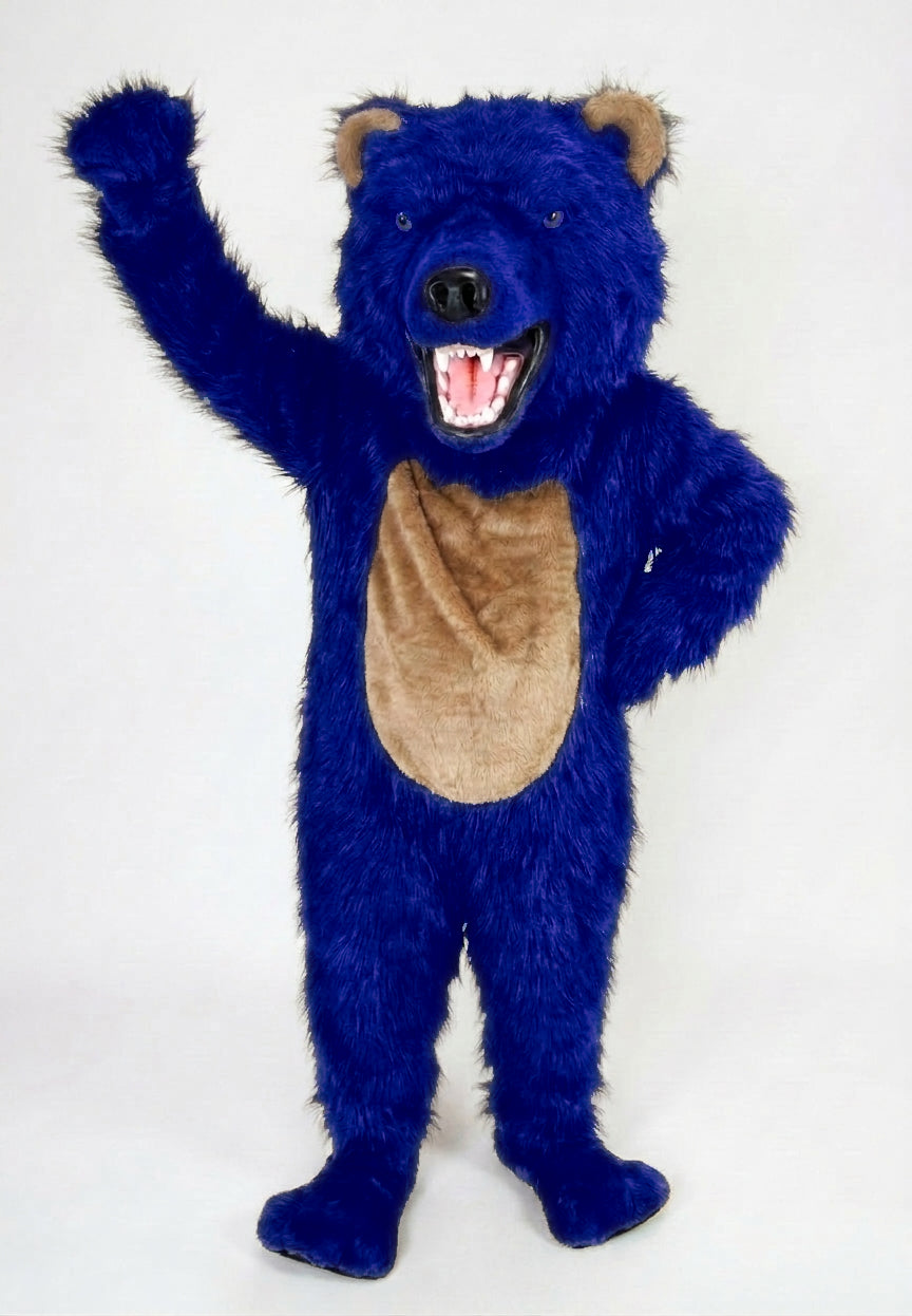 Bearcat Mascot (Polyfoam) - long fur Royal Blue