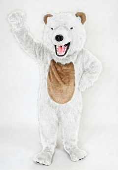 Bearcat Mascot (Polyfoam) - long fur White