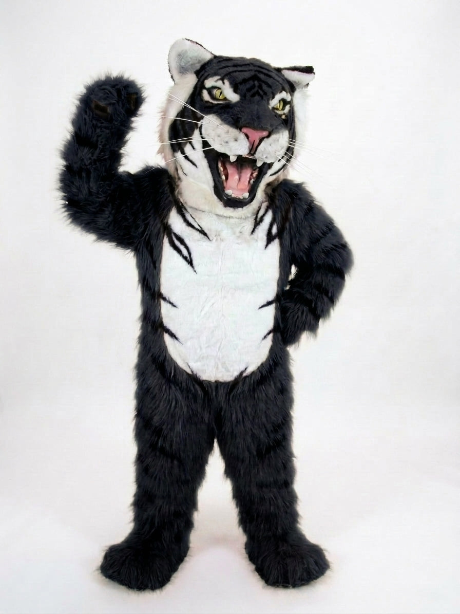 Bengal Tiger Mascot (Polyfoam) - Long fur / Black mascot costume