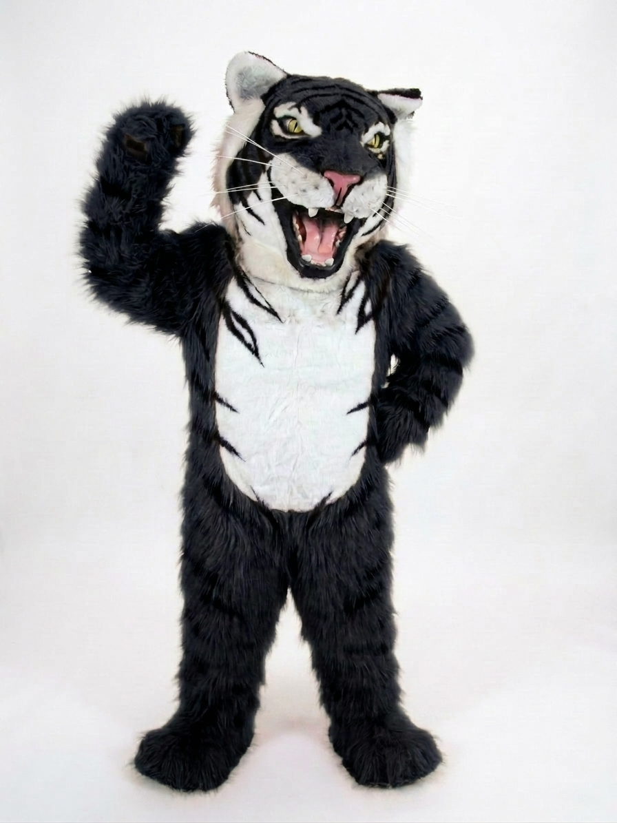 Bengal Tiger Mascot (Polyfoam) - Long fur / Black mascot costume