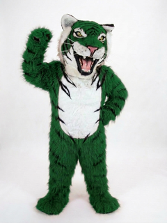Bengal Tiger Mascot (Polyfoam) - Long fur / Green mascot costume