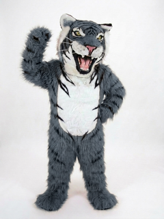 Bengal Tiger Mascot (Polyfoam) - Long fur / Grey mascot costume