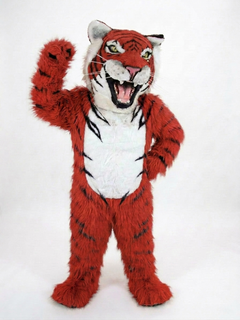 Bengal Tiger Mascot (Polyfoam) - Long fur / Red mascot costume