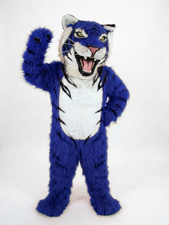 Bengal Tiger Mascot (Polyfoam) - Long fur / Royal Blue mascot costume