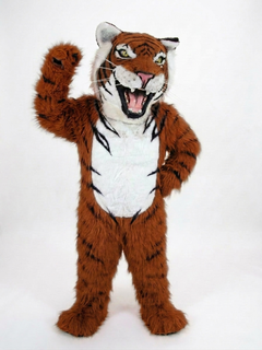 Bengal Tiger Mascot (Polyfoam) - Long fur / Rust mascot costume