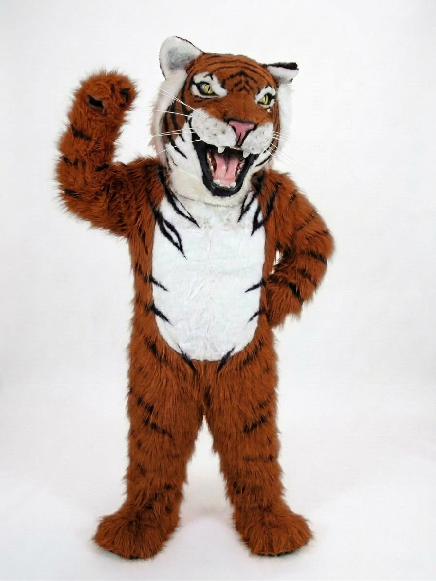 Bengal Tiger Mascot (Polyfoam) - Long fur / Rust mascot costume