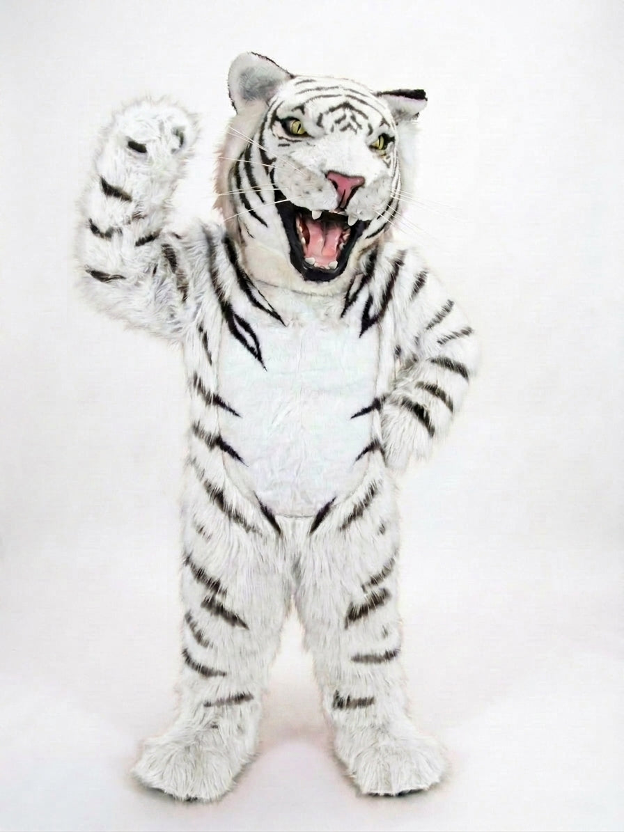 Bengal Tiger Mascot (Polyfoam) - Long fur / White mascot costume