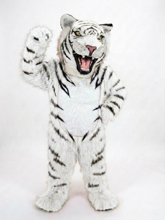 Bengal Tiger Mascot (Polyfoam) - Long fur / White mascot costume