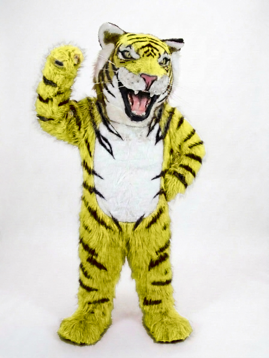 Bengal Tiger Mascot (Polyfoam) - Long fur / Yellow mascot costume