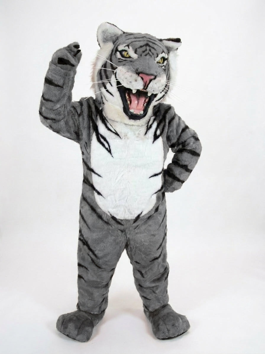 Bengal Tiger Mascot (Polyfoam) - Short fur / Grey mascot costume