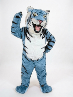 Bengal Tiger Mascot (Polyfoam) - Short fur / Light blue mascot costume