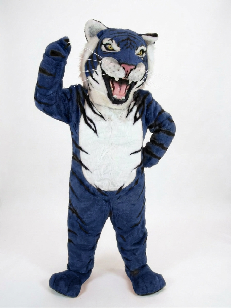 Bengal Tiger Mascot (Polyfoam) - Short fur / Navy Blue mascot costume