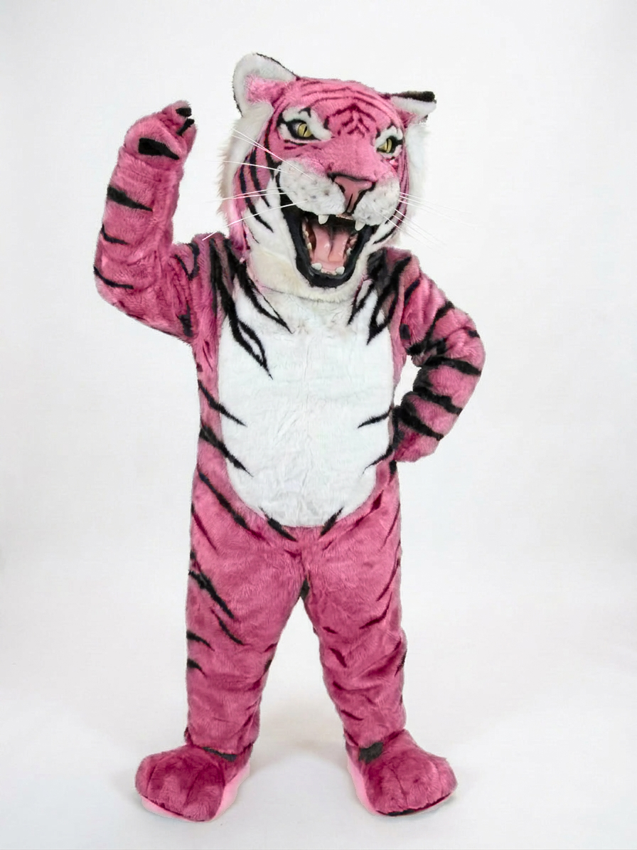Bengal Tiger Mascot (Polyfoam) - Short fur / Pink mascot costume