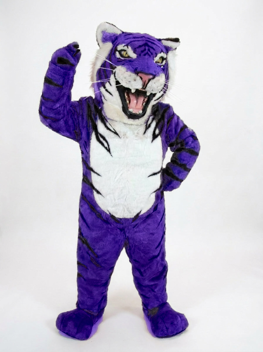 Bengal Tiger Mascot (Polyfoam) - Short fur / Purple mascot costume