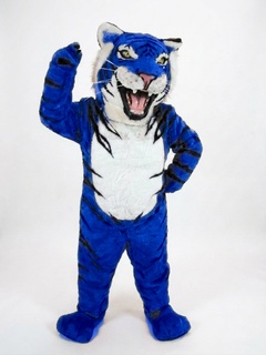 Bengal Tiger Mascot (Polyfoam) - Short fur / Royal blue mascot costume